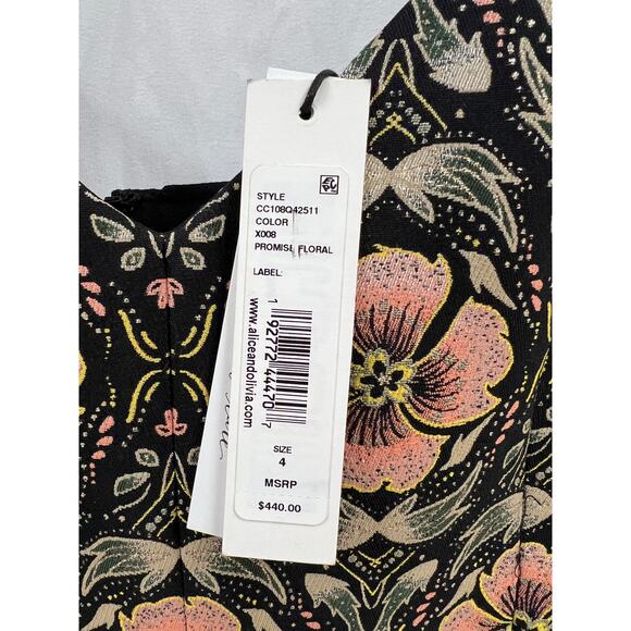 NWT Alice and Olivia Madison Floral Dress size 4 - Picture 5 of 6